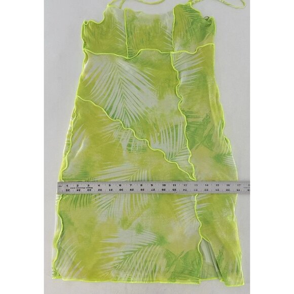 Bershka Mesh Palm Print Cami Mini‎ Dress Size M Summer Boho Festival - Picture 12 of 12